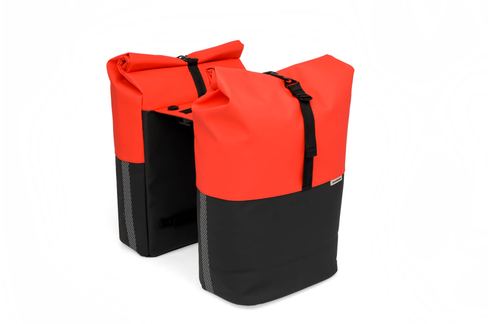 new looxs nybourg double fietstas mik red/black